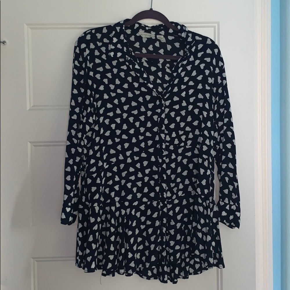 Blue blouse with hearts